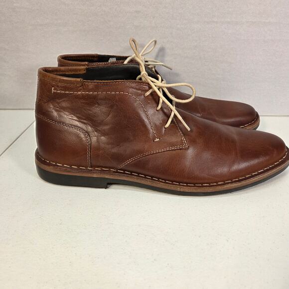Steve Madden P-Ikon 247 Cognac Leather Chukka Boots Mens 11.5 Lace Up Brown NWOT main image 5